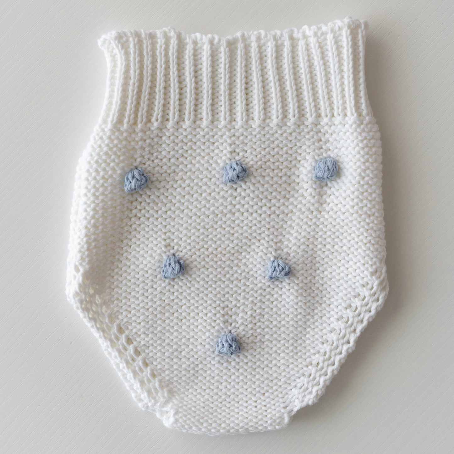 Cubrepañal Bodoque Blanco y Azul Empolvado