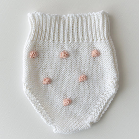 Cubrepañal Bodoque Blanco y Rosa Empolvado