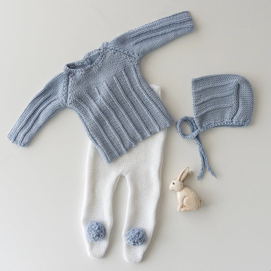 Conjunto Lulú Azul y Blanco